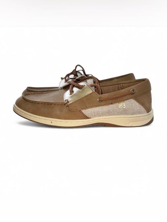 Sperry Shoes - Sperry Top-Sider Whalefish Womens Size 6 Brown Gold Leather Memory Foam Shoes
